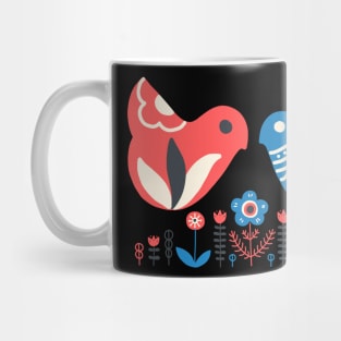 Happy Folk Art Summer Slavic Birds And Flowers Mug